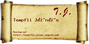 Tempfli Jónás névjegykártya