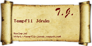 Tempfli Jónás névjegykártya